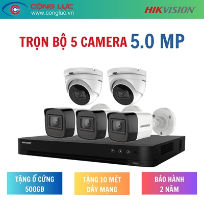 Trọn Bộ 5 Camera Hikvision 5.0MP